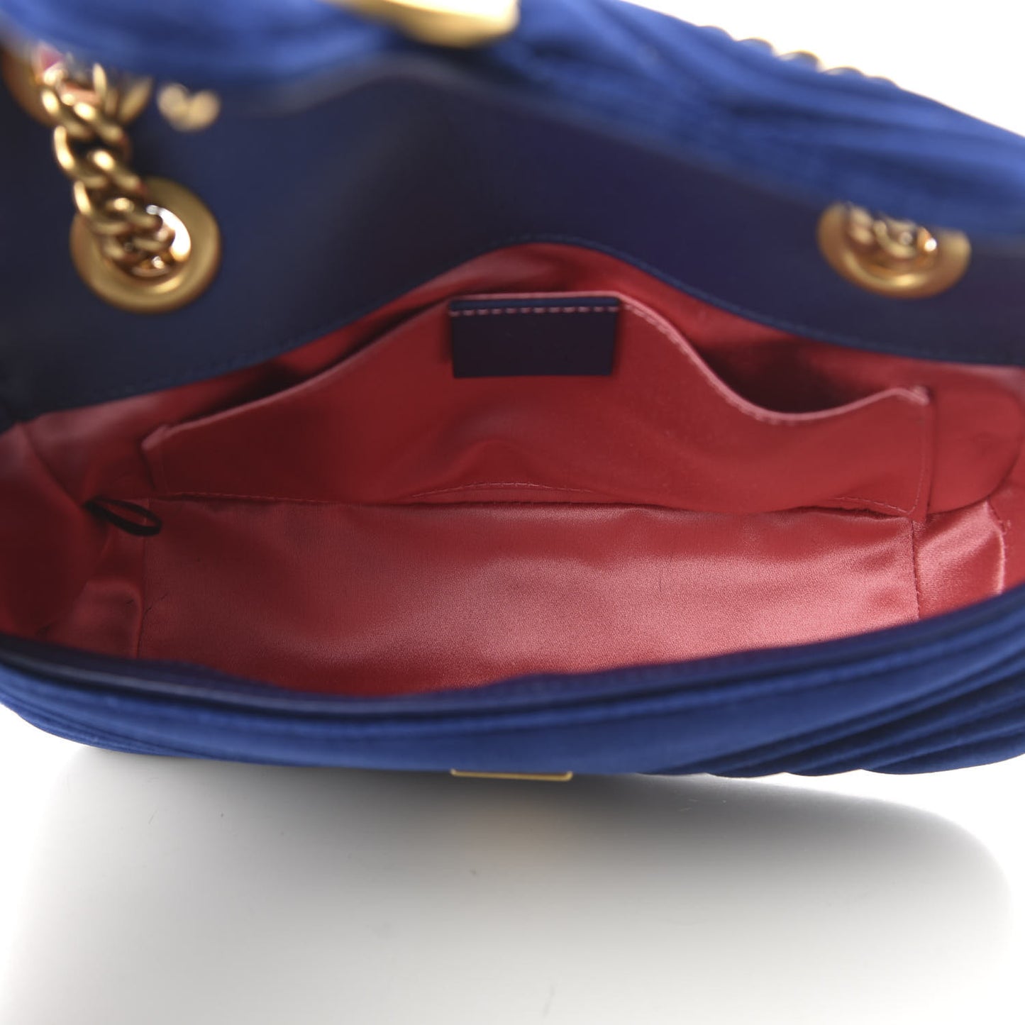 Velvet Matelasse Mini GG Marmont Shoulder Bag Cobalt Blue