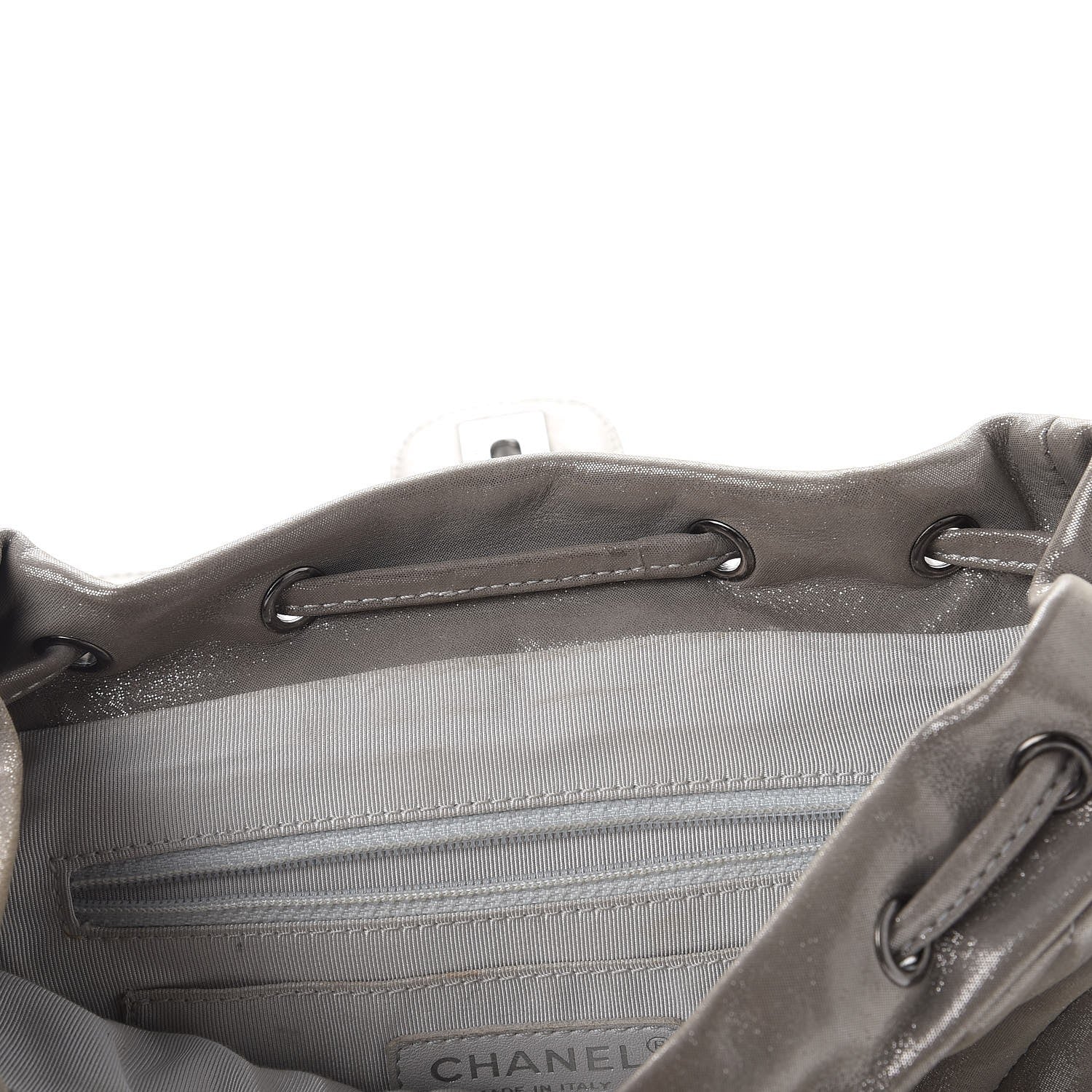 Chanel Metallic Calfskin Chevron Quilted Small Urban Spirit Backpack Silver 8 of 9