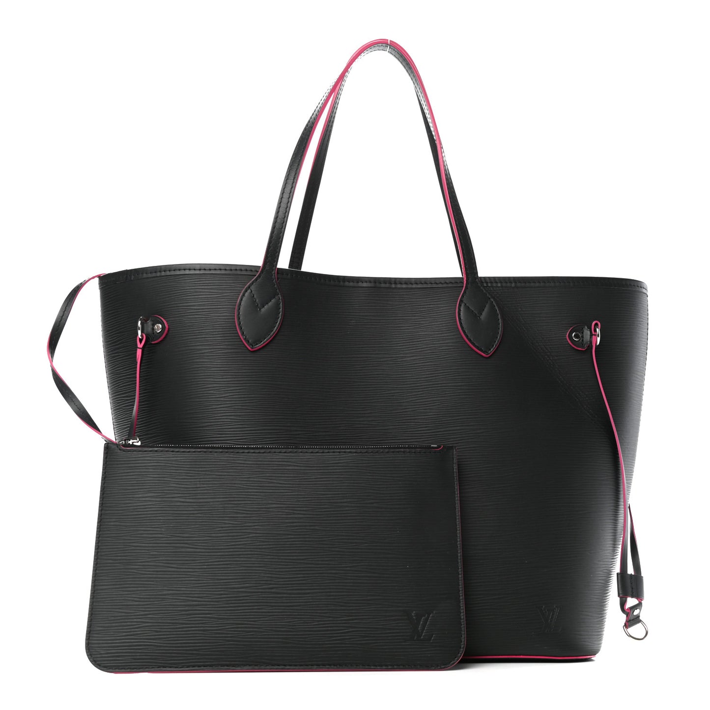 Epi Neverfull MM Black Hot Pink