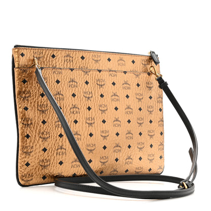 MCM Metallic Visetos Medium Crossbody Pouch Gold 3 of 12