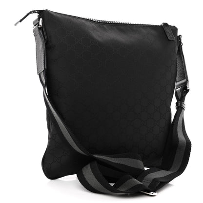 Gucci Nylon Monogram Medium Flat Messenger Bag Black 3 of 10