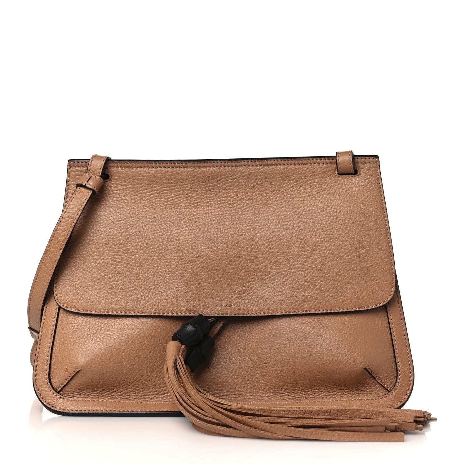 Gucci Cellarius Calfskin Medium Bamboo Daily Flap Shoulder Bag Camelia 1 of 9