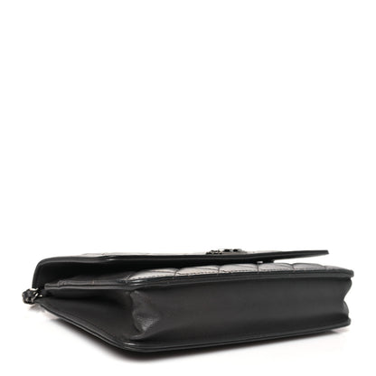 Chanel Lambskin Quilted Boy Wallet On Chain WOC Dark Grey 4 of 14