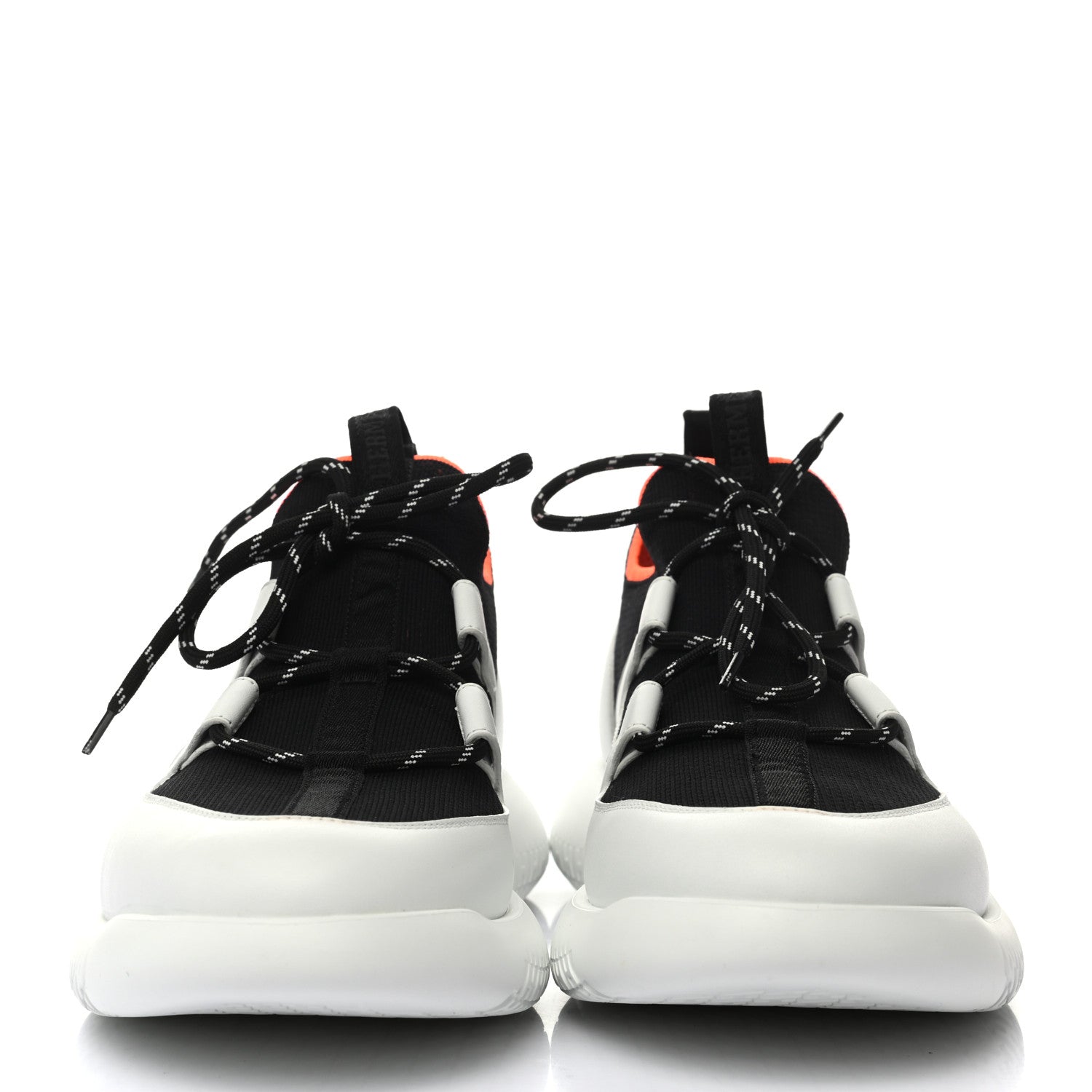 Hermes Technical Canvas Calfskin Mens Duel Sneakers 43 White Black 2 of 9