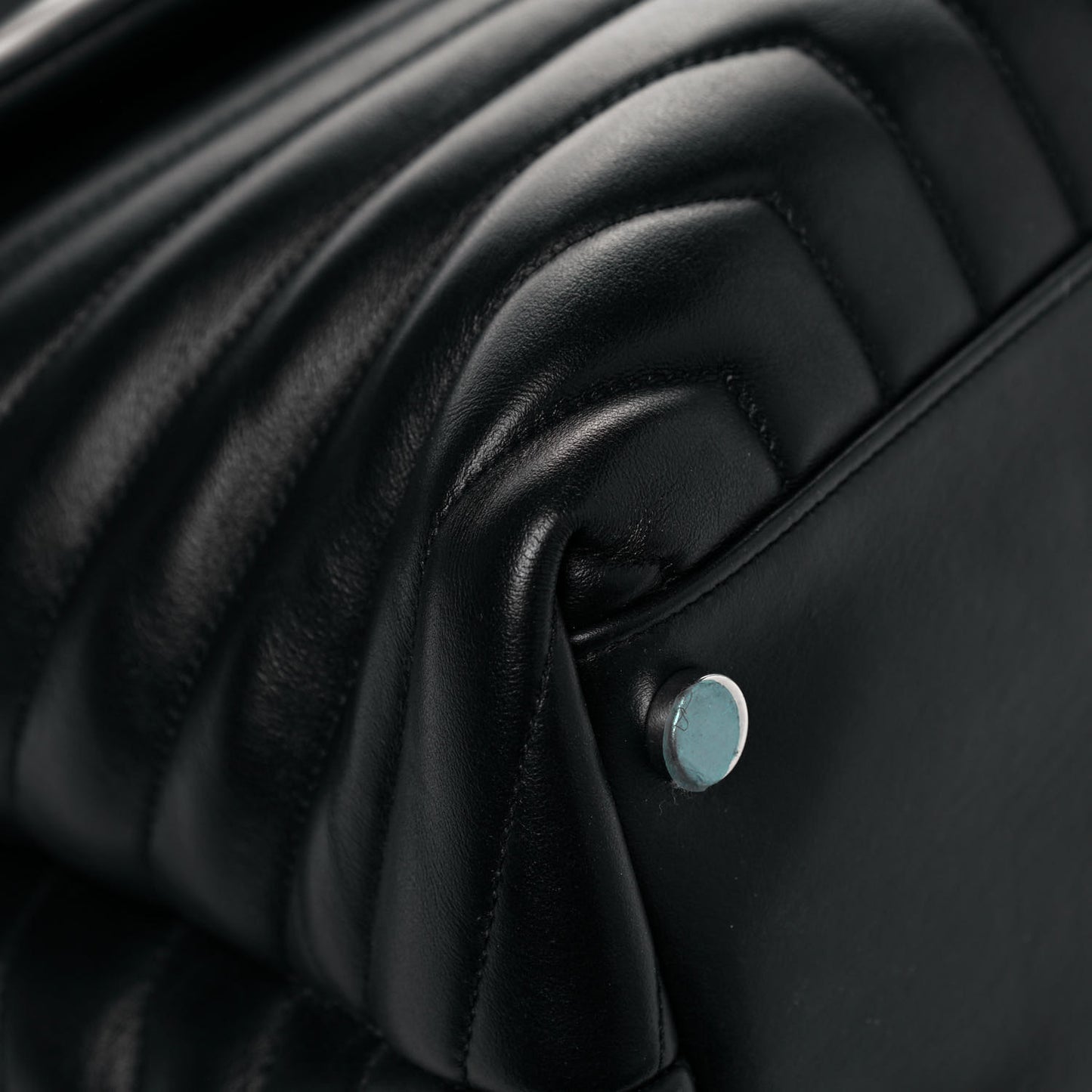 Calfskin Y Quilted Monogram Large Loulou Chain Satchel Black
