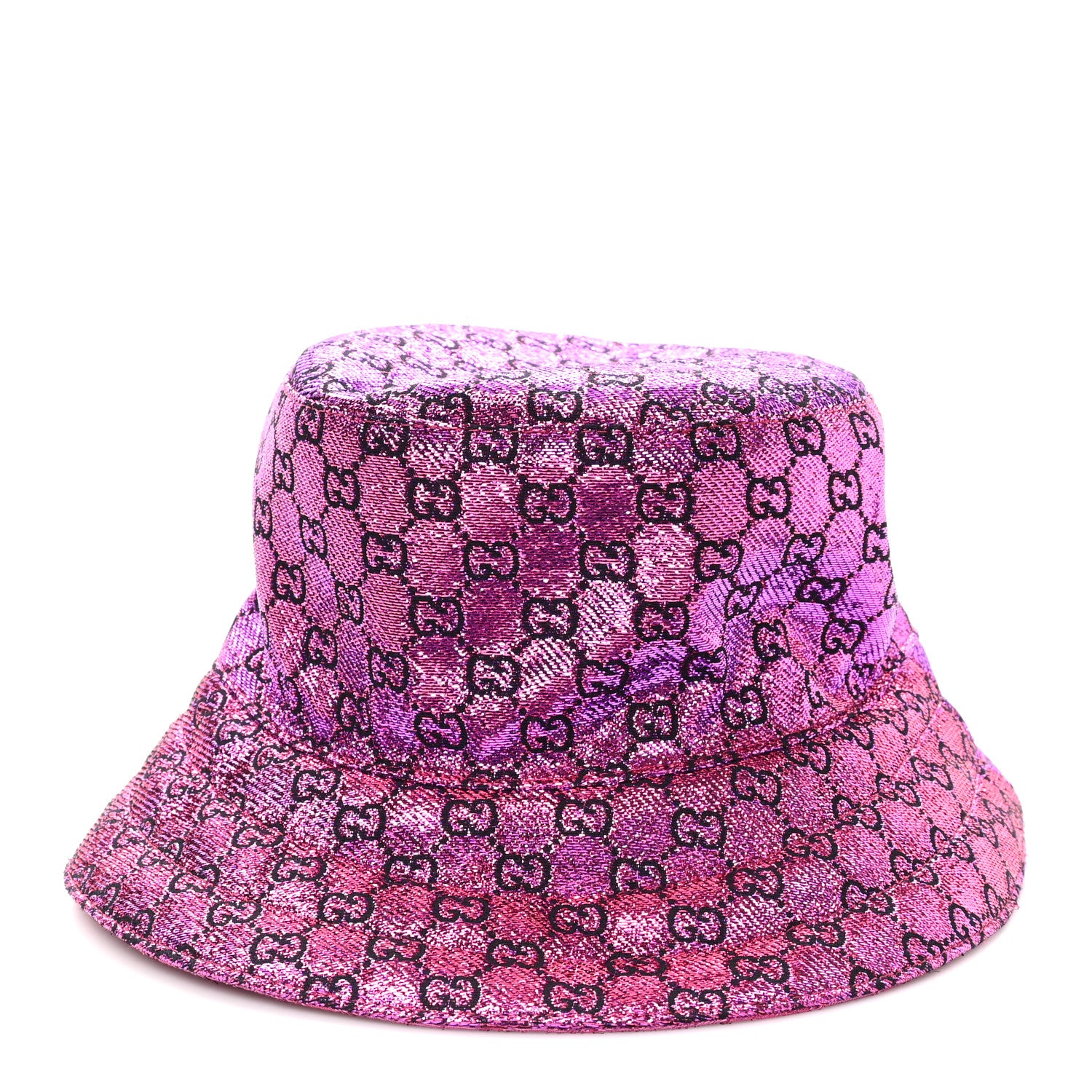 Gucci Canvas Lame GG Monogram Reversible Bucket Hat M Fuxia Pink 15 of 16