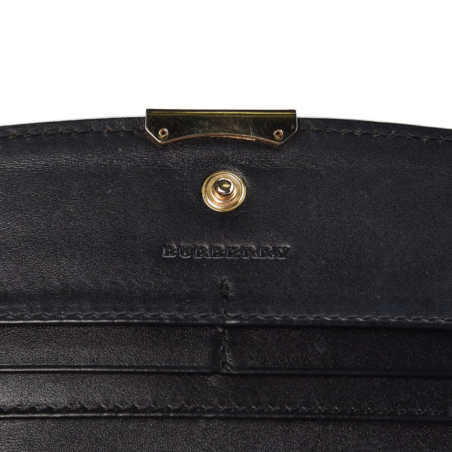 Signature Grain Calfskin Check Embossed Porter Continental Wallet Black