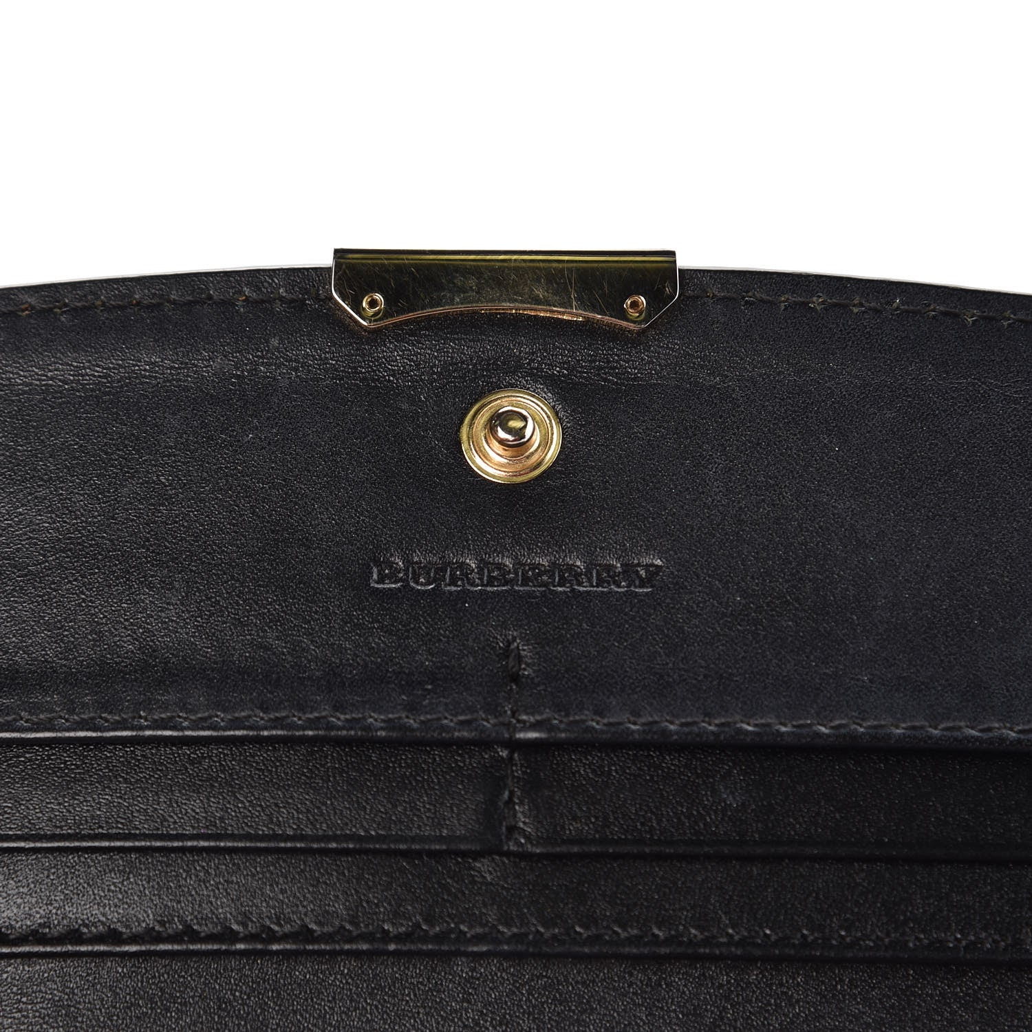 Burberry Signature Grain Calfskin Check Embossed Porter Continental Wallet Black 6 of 9