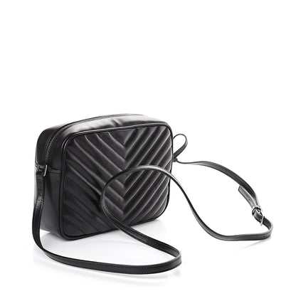 Saint Laurent Calfskin Matelasse Monogram Lou Camera Bag Black 2 of 7