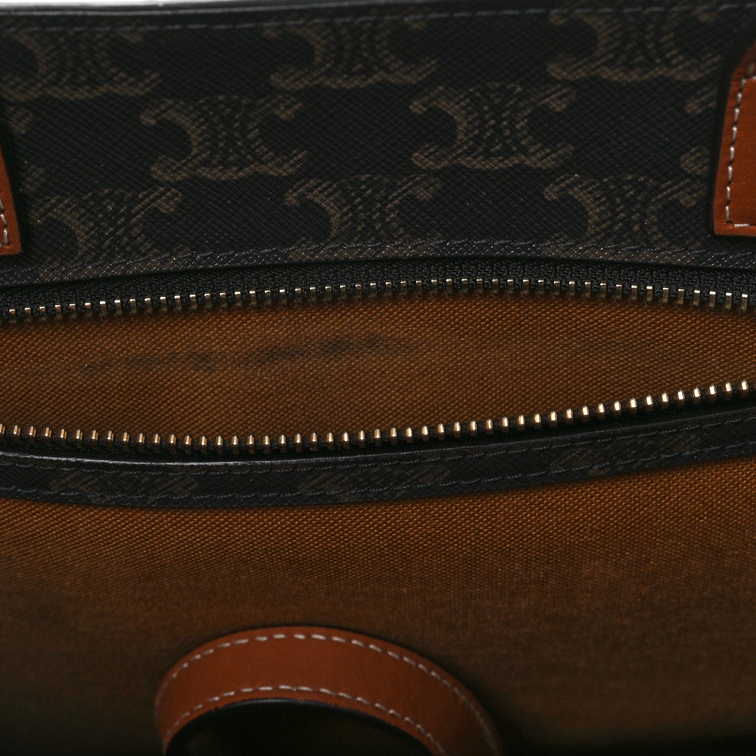 Celine Triomphe Canvas Calfskin Small Vertical Cabas Tan 10 of 12