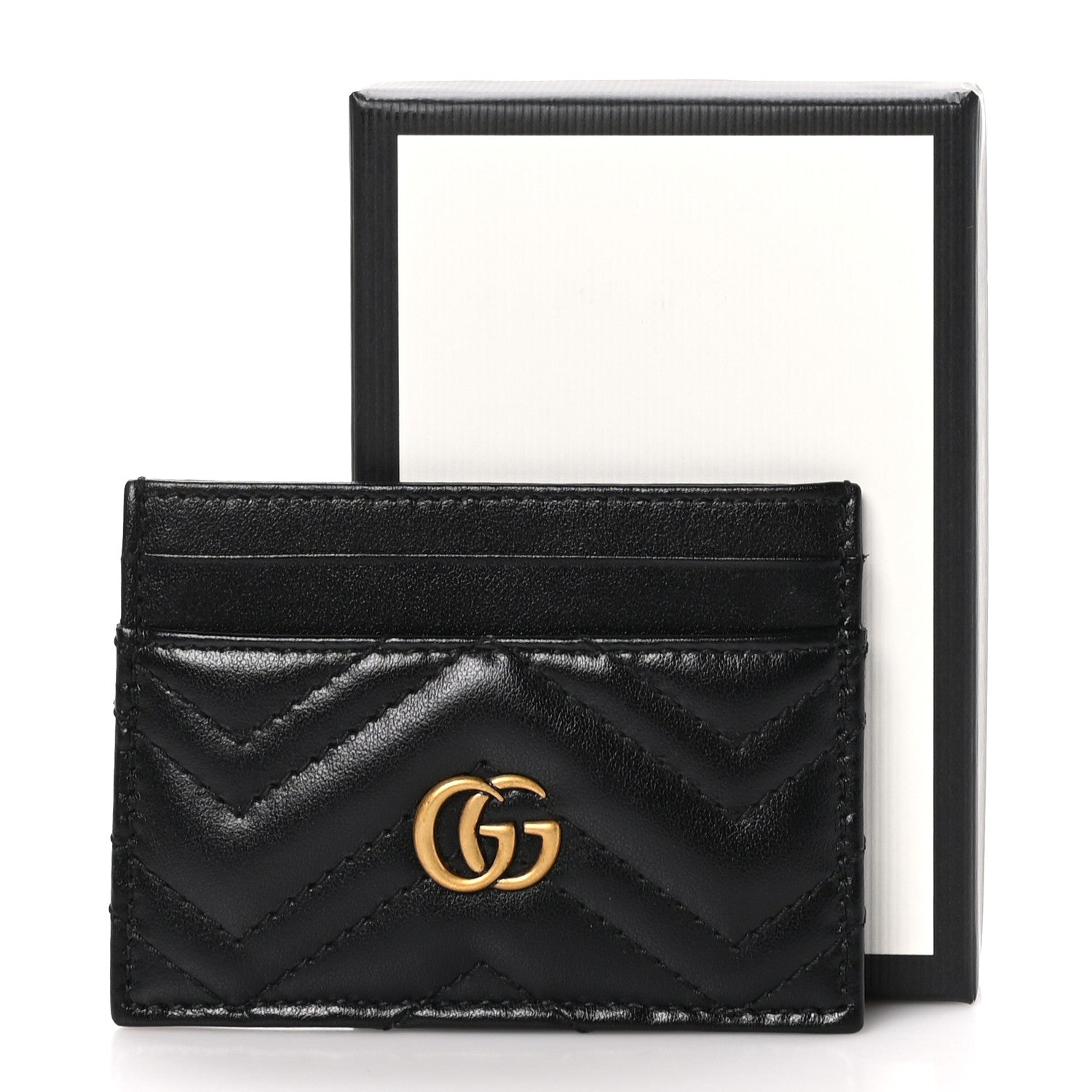 Gucci Calfskin Matelasse GG Marmont Card Holder Black 10 of 10