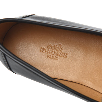 Hermes Calfskin Womens Colette Loafers 38 Black 7 of 17