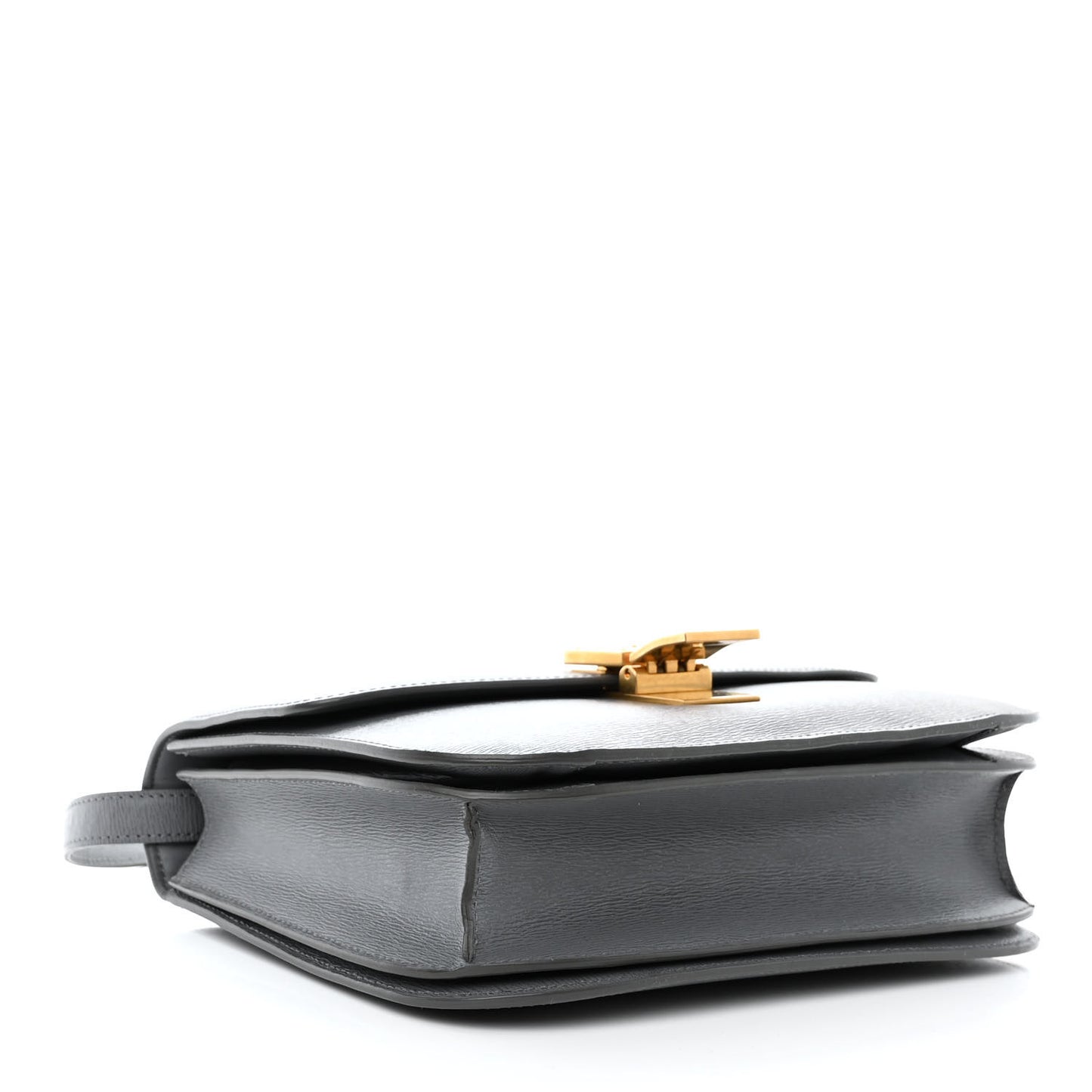 Liege Calfskin Medium Classic Box Flap Bag Medium Grey