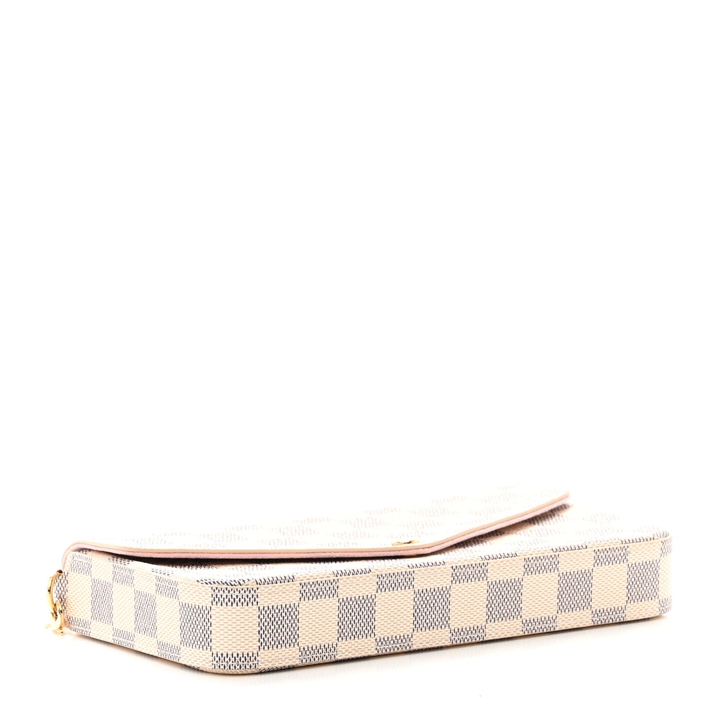 LOUIS VUITTON Damier Azur Pochette Felicie Chain Wallet Rose Ballerine