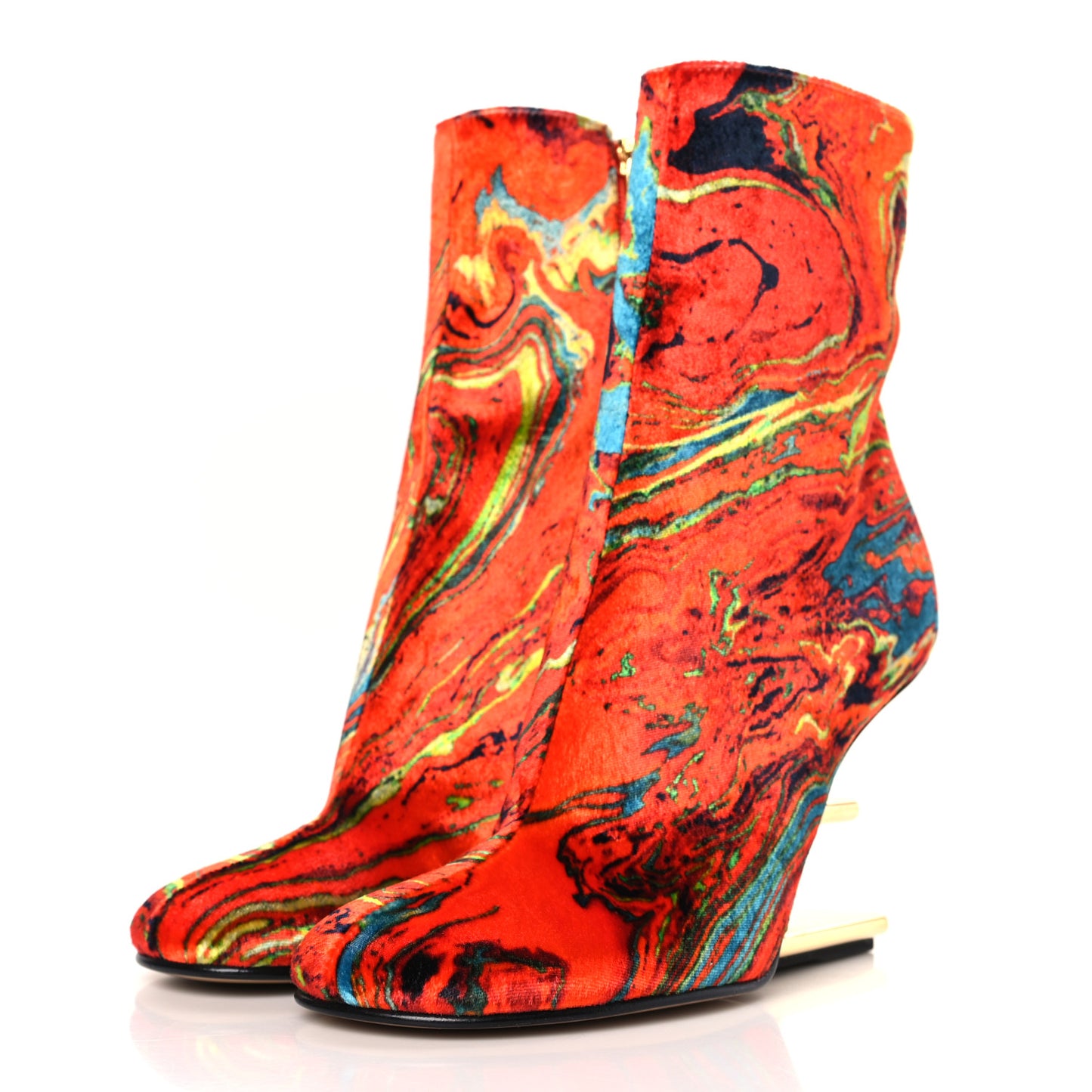Velvet Marble Fendi First 95mm Booties 37 Georgia