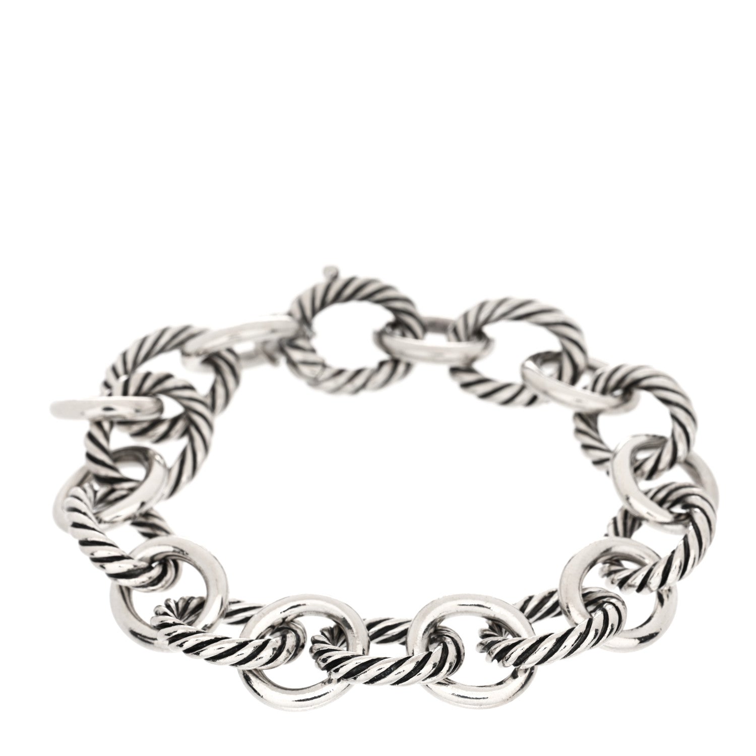 David Yurman Sterling Silver 12mm Large Oval Link Bracelet 1 of 3