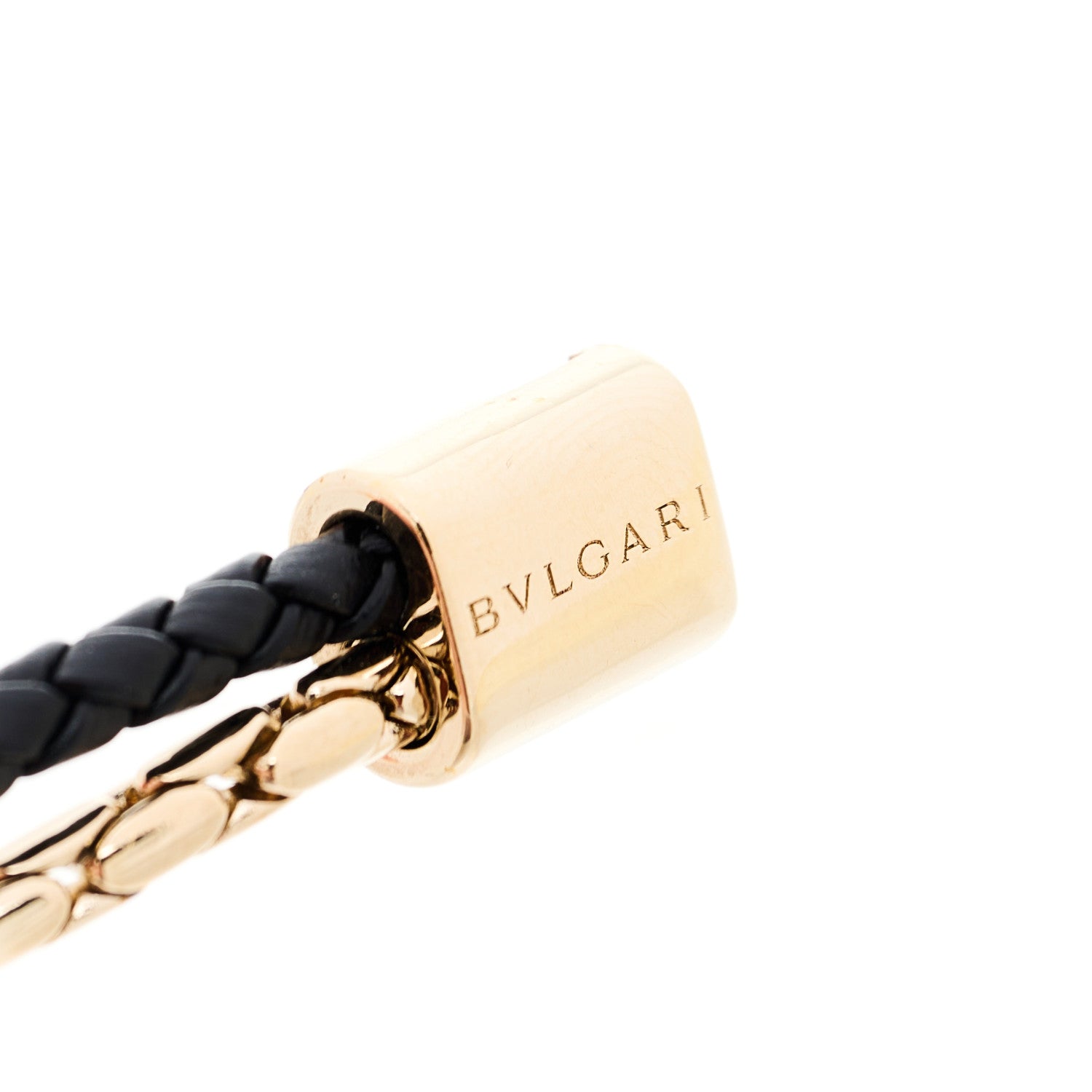 Bulgari Calfskin Braided Brass Enamel Serpenti Forever Double Coil Bracelet Black 5 of 5