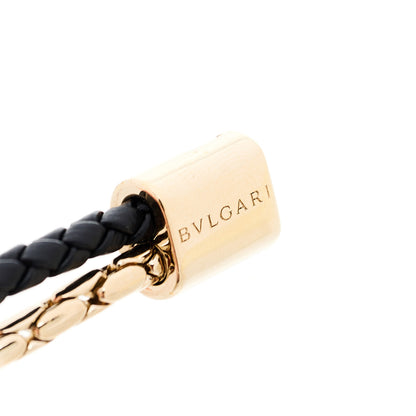 Bulgari Calfskin Braided Brass Enamel Serpenti Forever Double Coil Bracelet Black 5 of 5