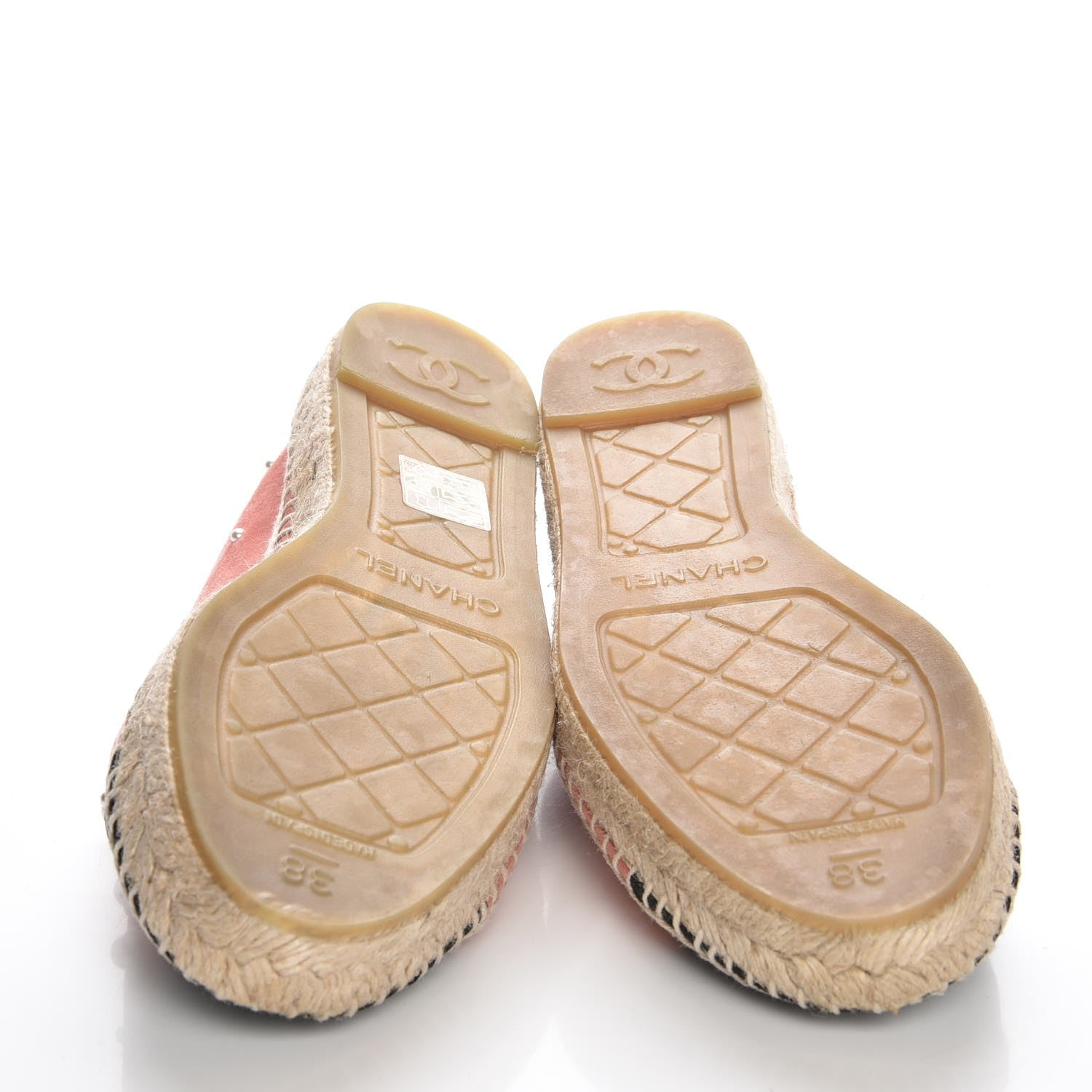 Chanel Suede Pearl CC Espadrilles 38 Pink 5 of 10