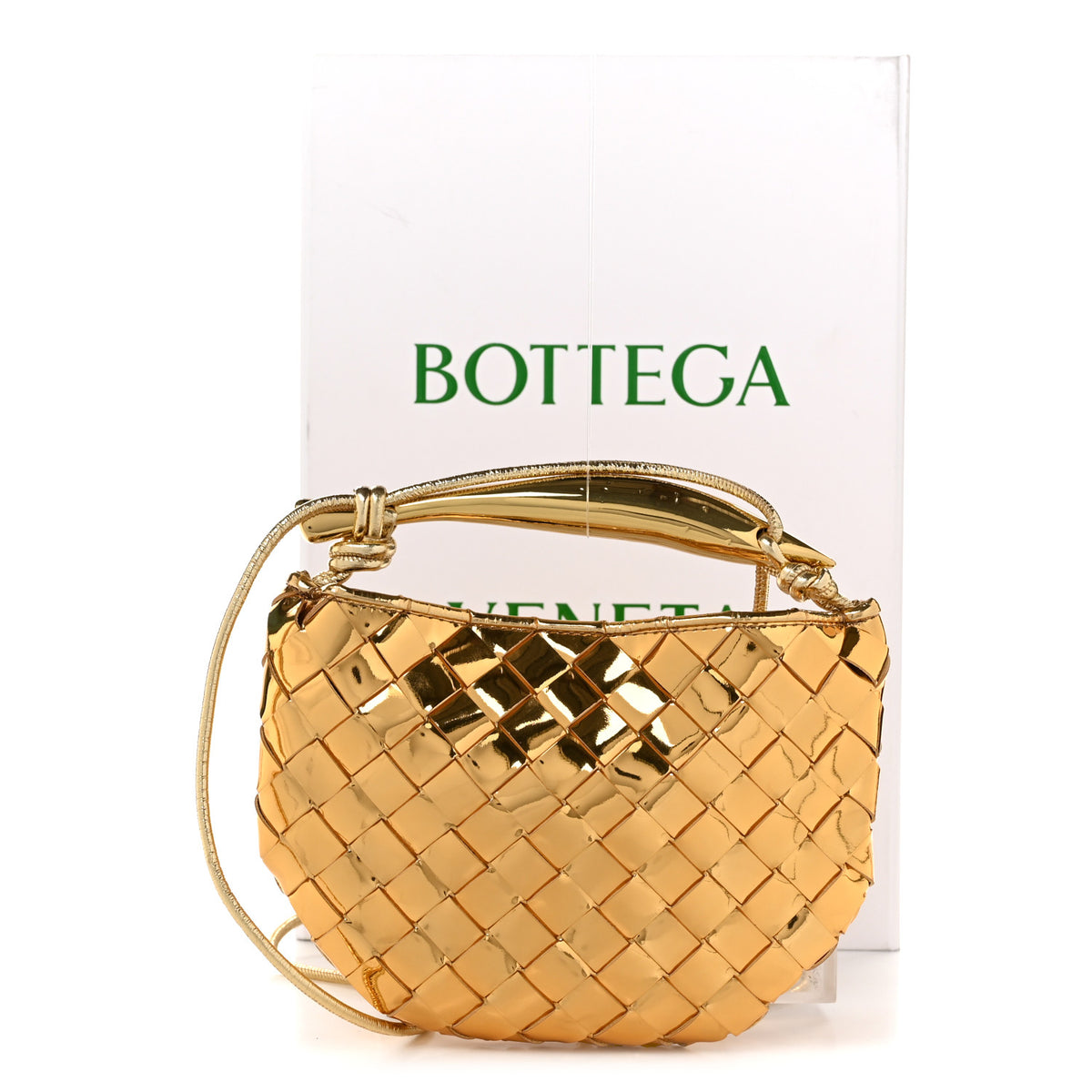 Bottega Veneta Mirror Laminated Nappa Intrecciato Mini Sardine Bag Gold 10 of 10