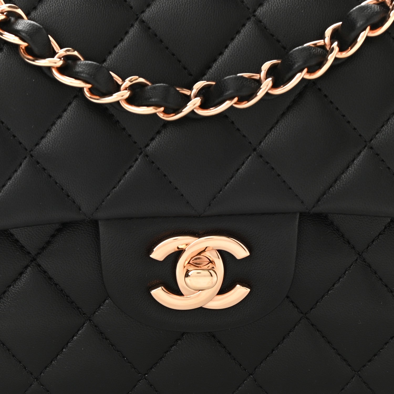 Chanel Lambskin Quilted Small Double Flap Black 8 of 10