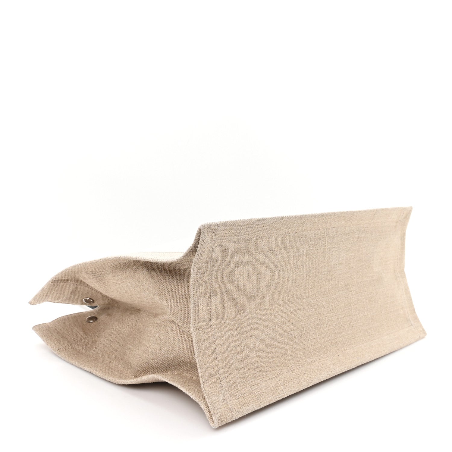 Saint Laurent Linen Calfskin Small Rive Gauche Tote Greggio Natural 3 of 10