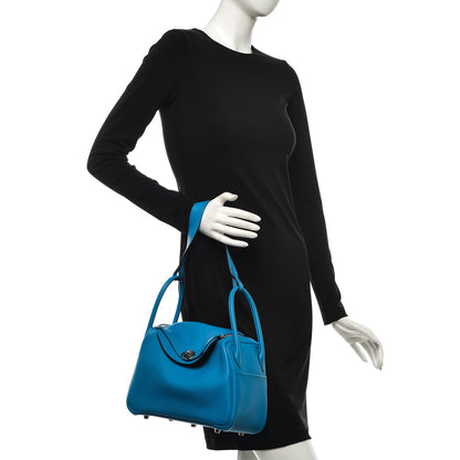 Hermes Taurillon Clemence Bi-Color Lindy 26 Bleu Zanzibar Malachite 2 of 7