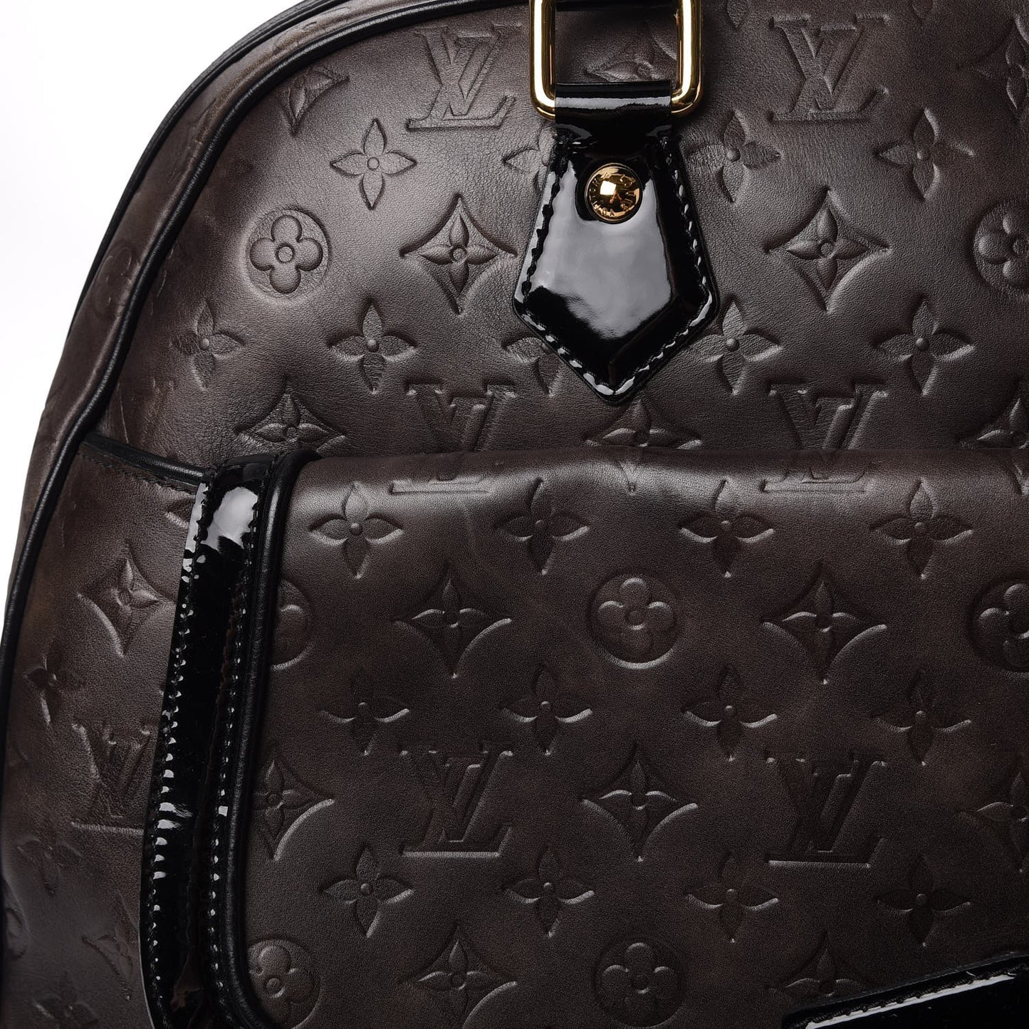 Cuir Patent Embossed Monogram Alizee Grey