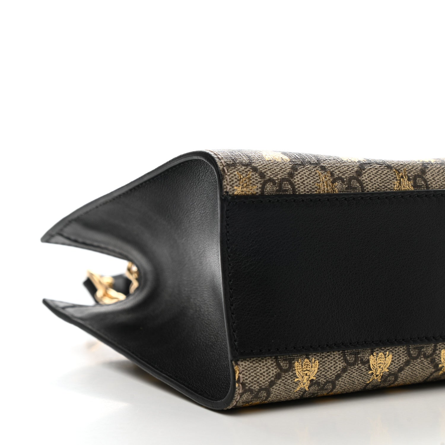 Gucci GG Supreme Monogram Bees Small Padlock Tote Beige Oro Black 9 of 10