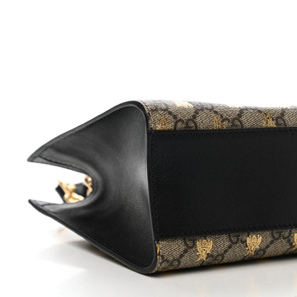 Gucci GG Supreme Monogram Bees Small Padlock Tote Beige Oro Black 9 of 10
