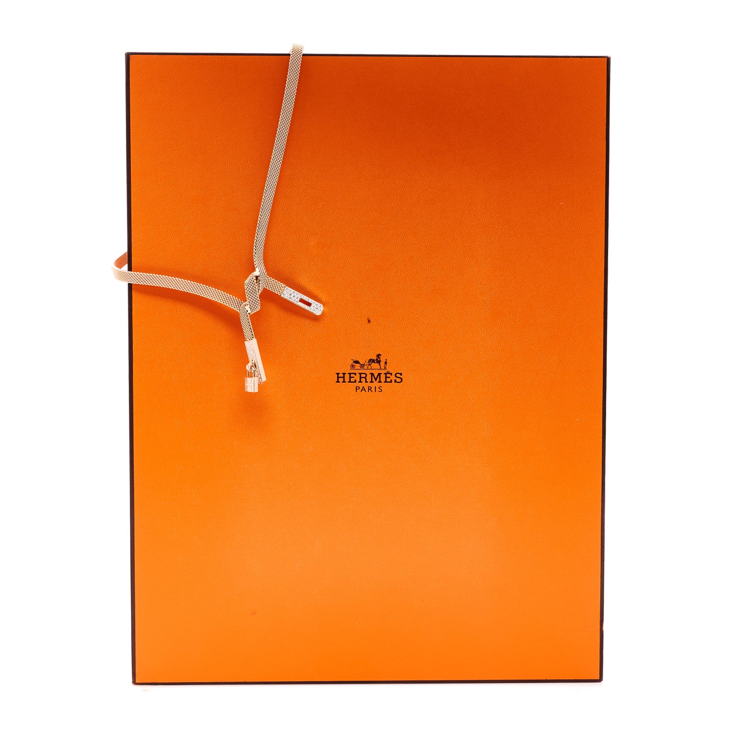 Hermes 18K Rose Gold Diamond Kelly Gavroche Necklace 7 of 7