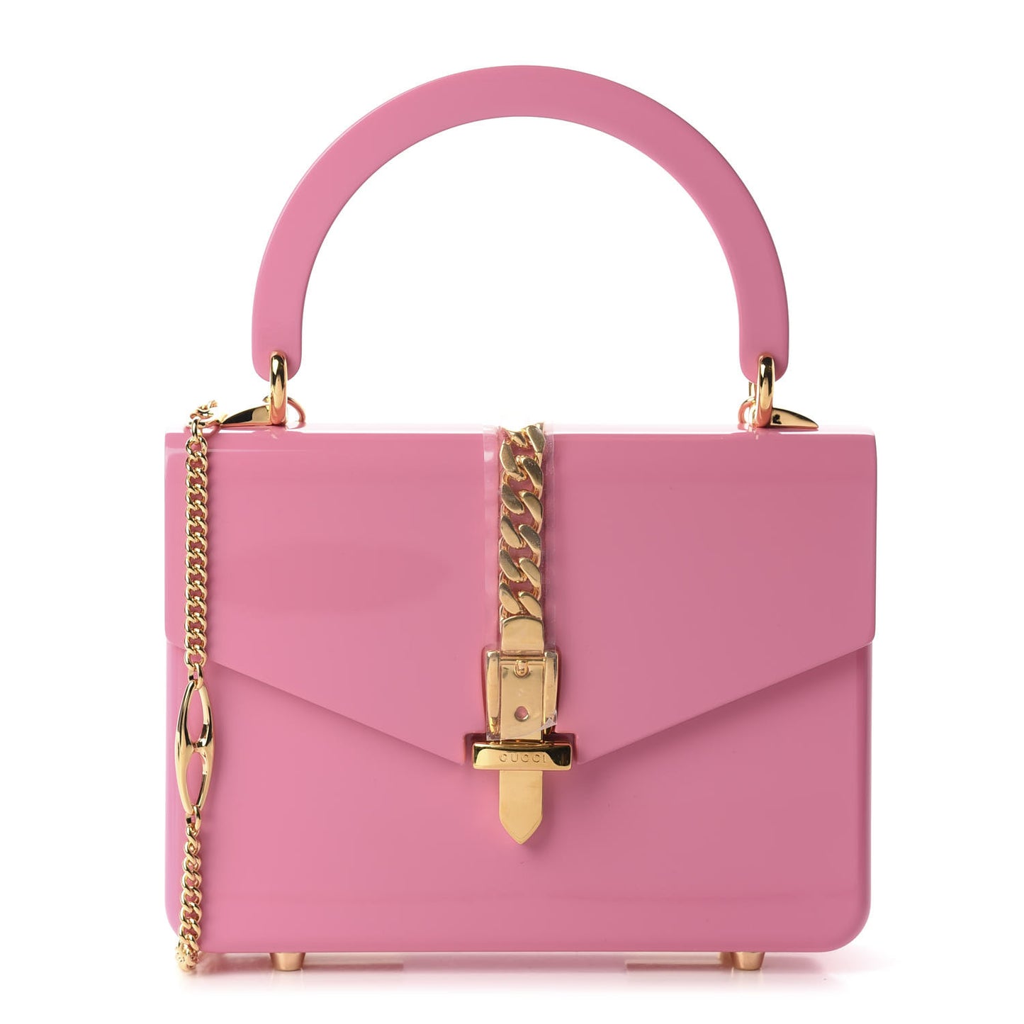 Plexiglass Mini Sylvie 1969 Top Handle Bag Pink