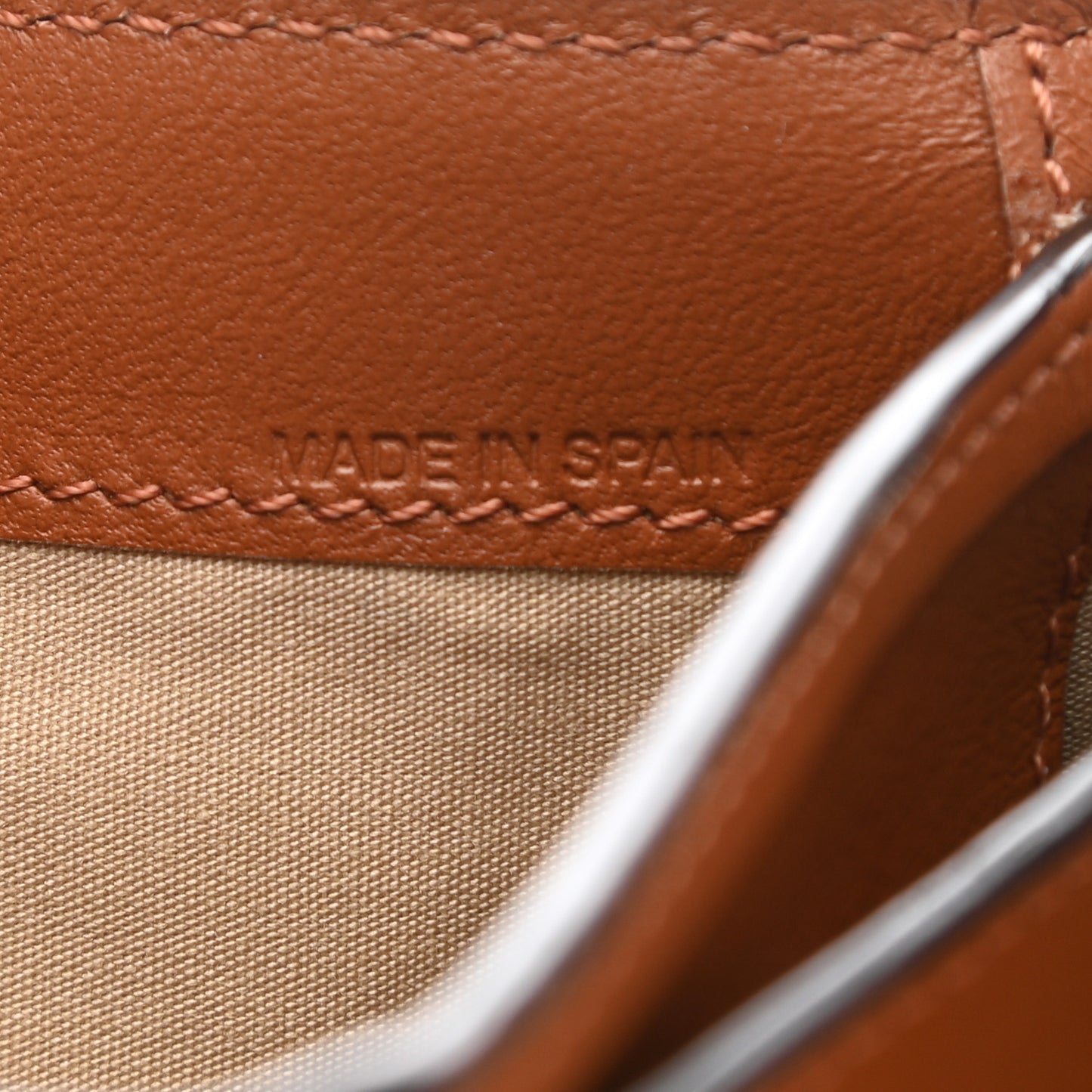 Calfskin Alphabet Compact Wallet Caramel