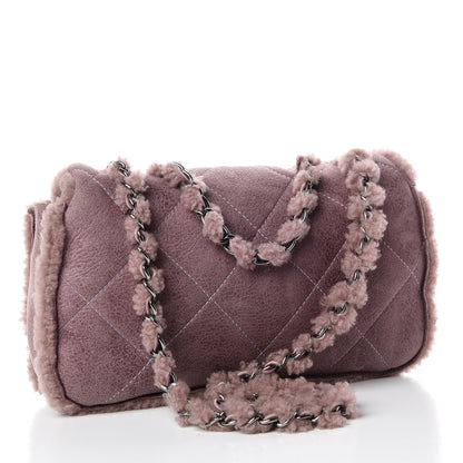 Chanel Shearling Quilted Medium Single Flap Purple 3 of 9
