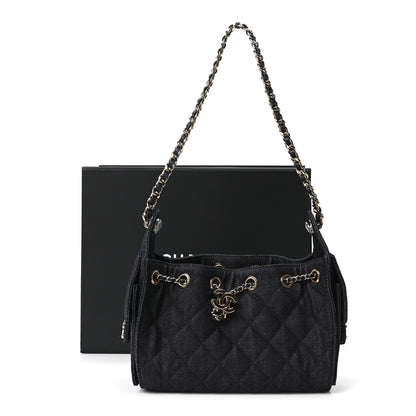 Chanel Denim Quilted Mini Chanel 25 Handbag Dark Blue 10 of 11