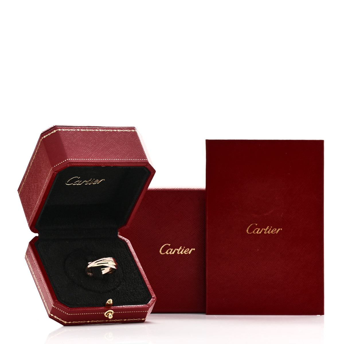 18K Pink Yellow White Gold Small Trinity Ring 58 8.25
