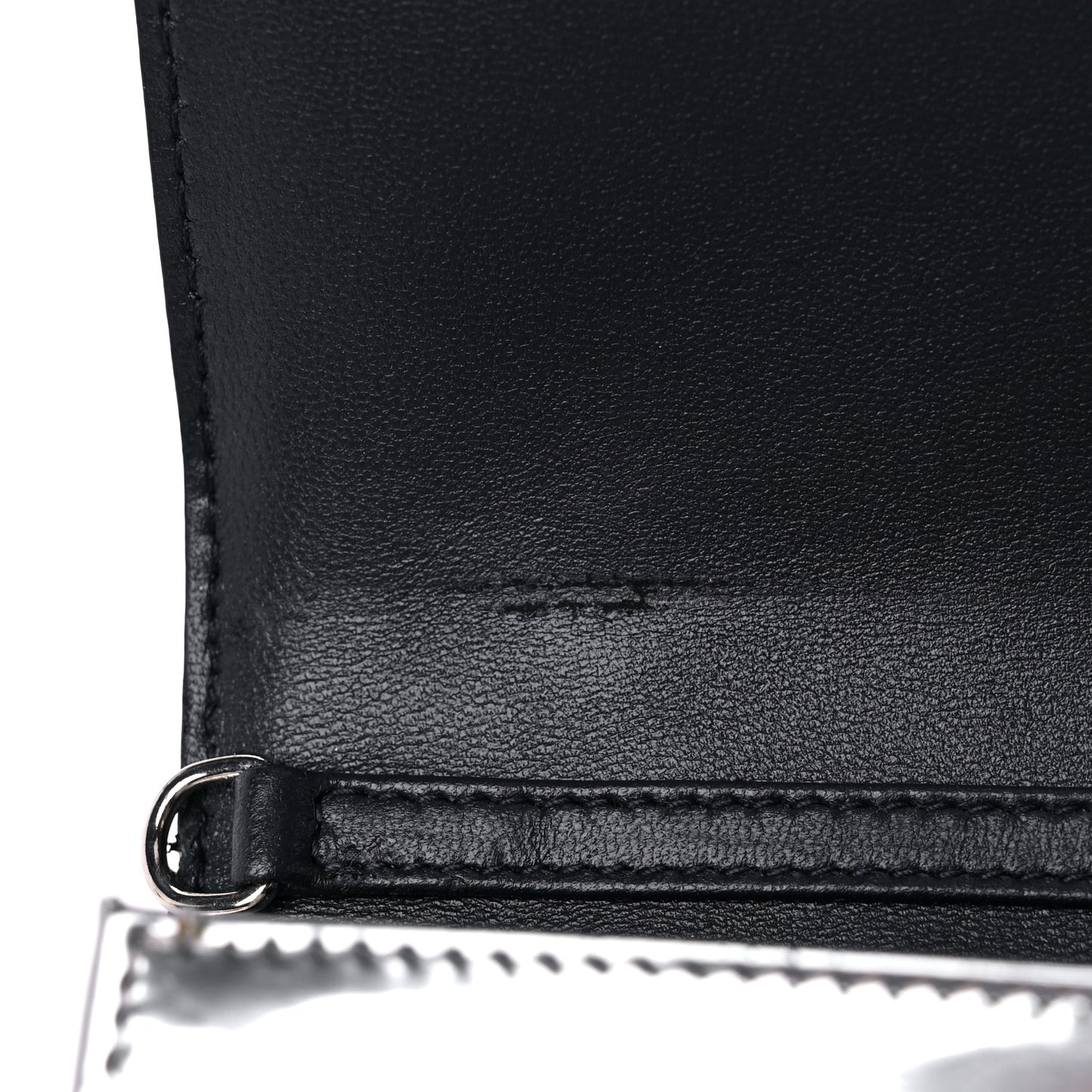 Metallic Patent Micro-Cannage Diorama Wallet on Chain Pouch Silver
