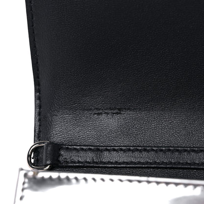 Christian Dior Metallic Patent Micro-Cannage Diorama Wallet on Chain Pouch Silver 9 of 12