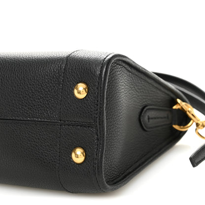 Salvatore Ferragamo Grained Calfskin 1927 Tote Black 9 of 9