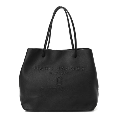 Marc Jacobs Calfskin Embossed Logo East West Shopper Tote Black 1 of 9