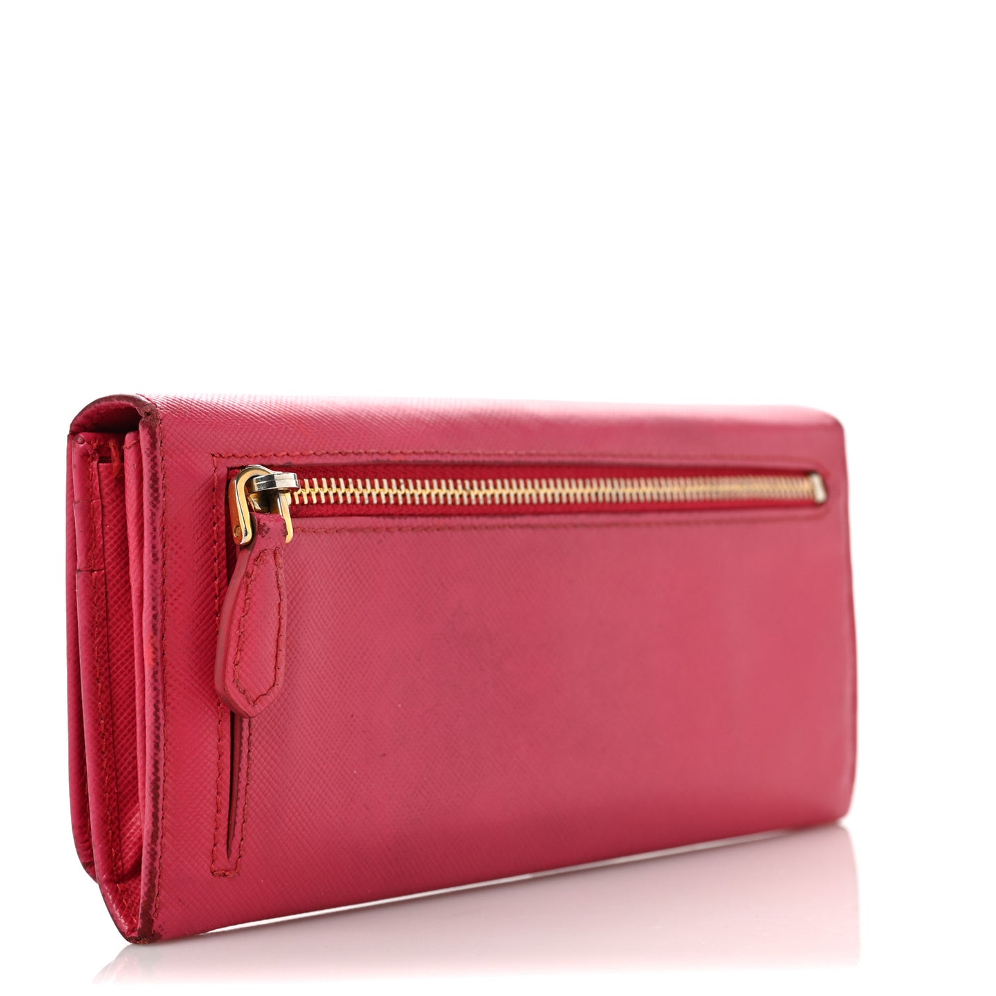 Saffiano Metal Continental Flap Wallet Peonia