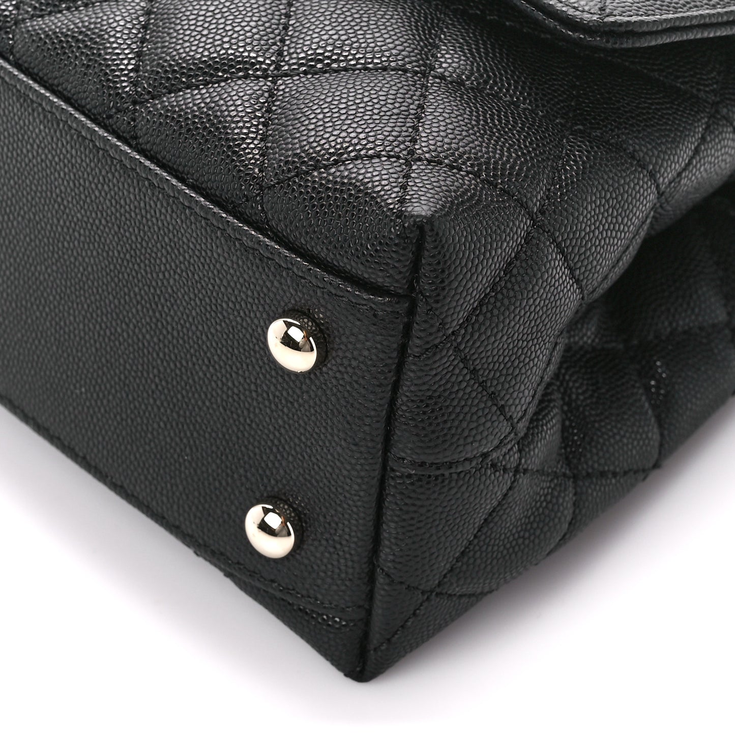 Caviar Quilted Mini Coco Handle Flap Black