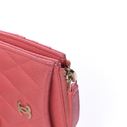 Chanel Caviar Quilted CC Zip Card Holder Pink 9 of 9