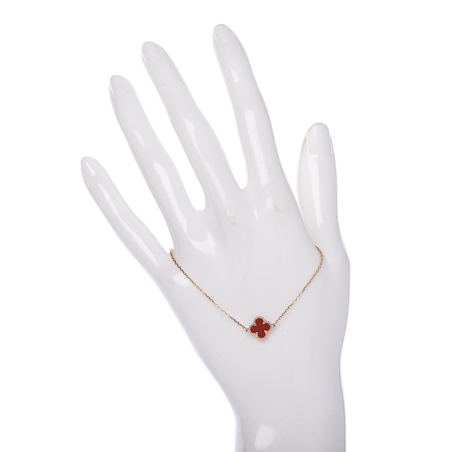 18K Rose Gold Carnelian Sweet Alhambra Bracelet