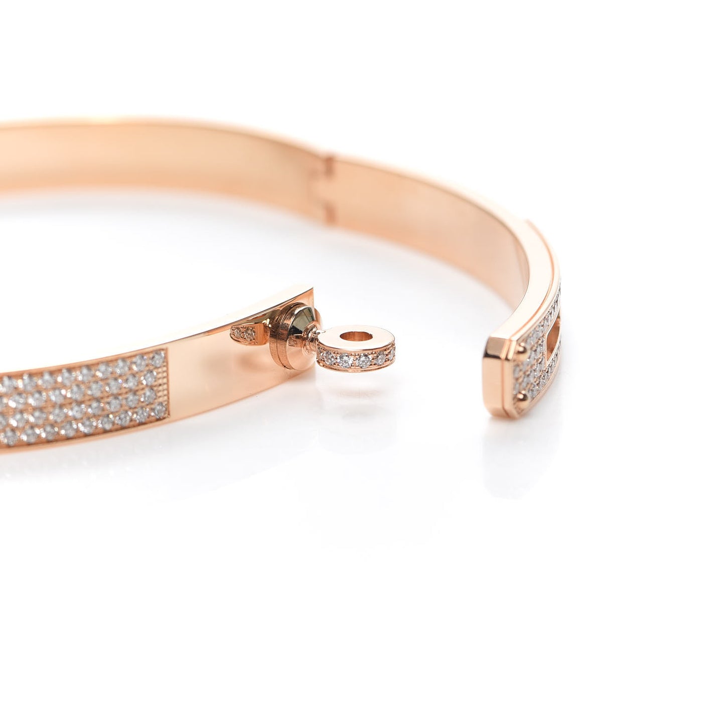 18K Rose Gold Diamond PM Kelly Full Pave Bracelet ST