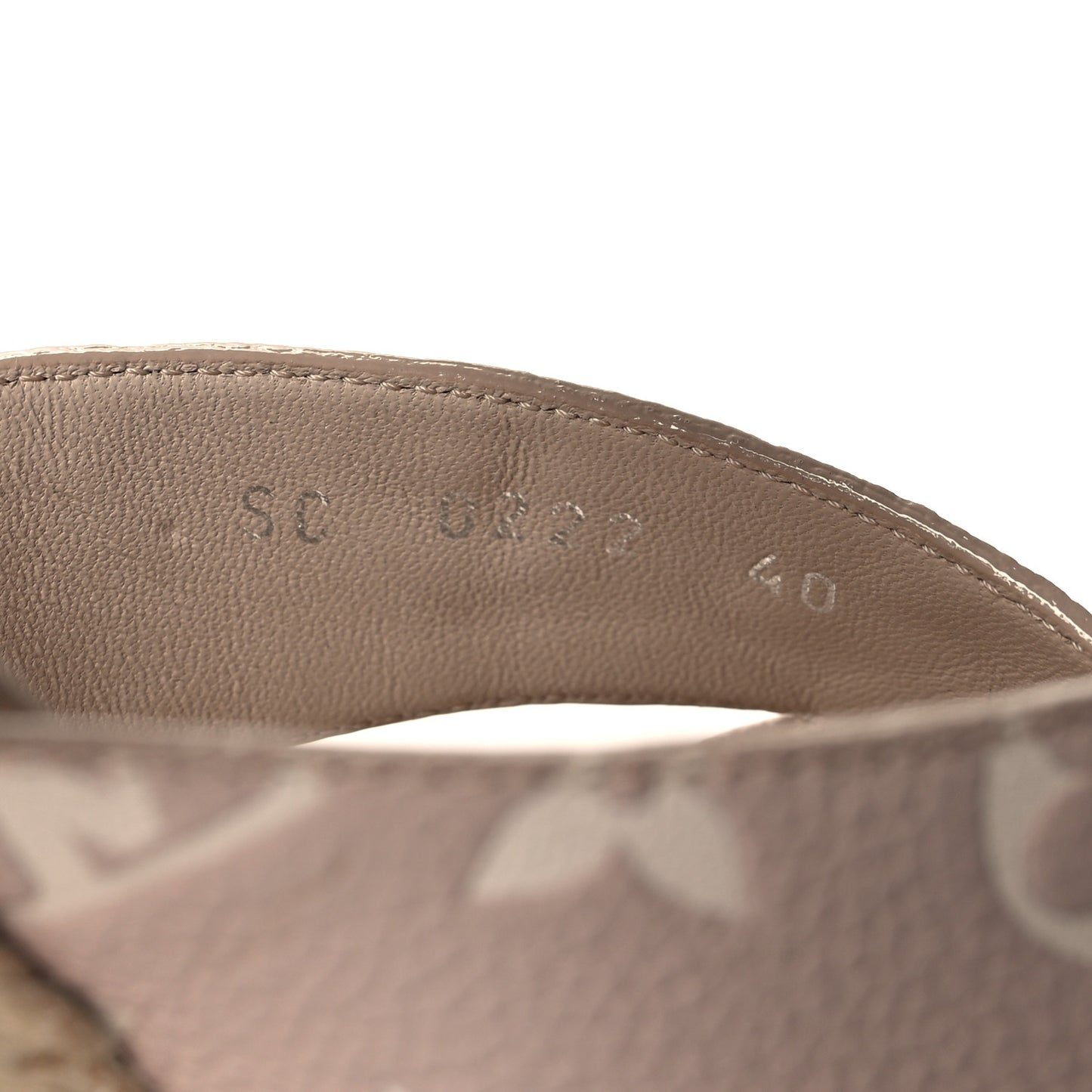 Calfskin Monogram Embossed Starboard Wedge Sandals 40 Beige