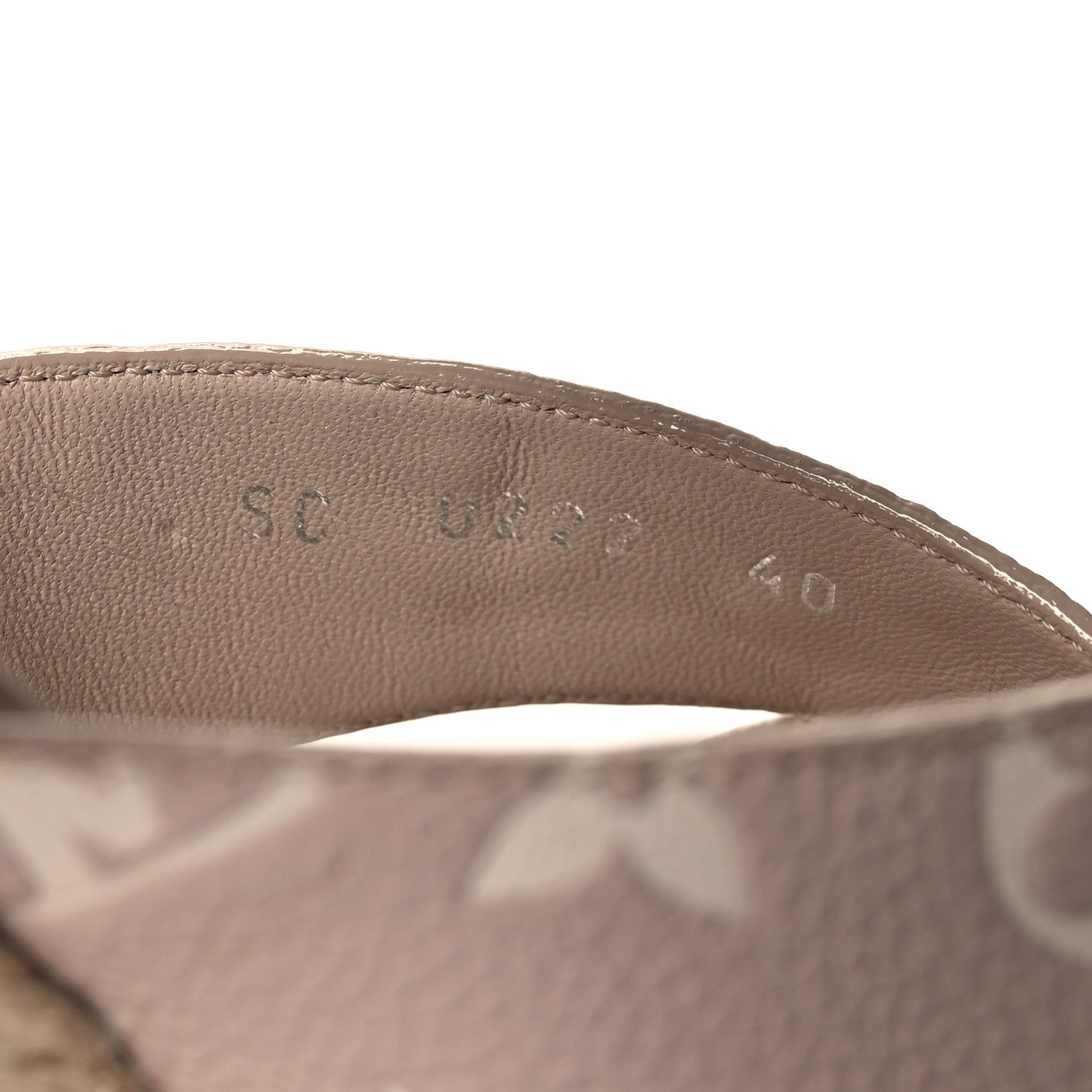 Louis Vuitton Calfskin Monogram Embossed Starboard Wedge Sandals 40 Beige 6 of 8