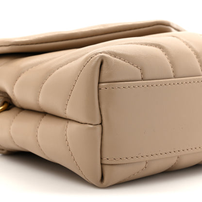 Saint Laurent Calfskin Y Quilted Monogram Toy Loulou Crossbody Bag Dark Beige 10 of 10