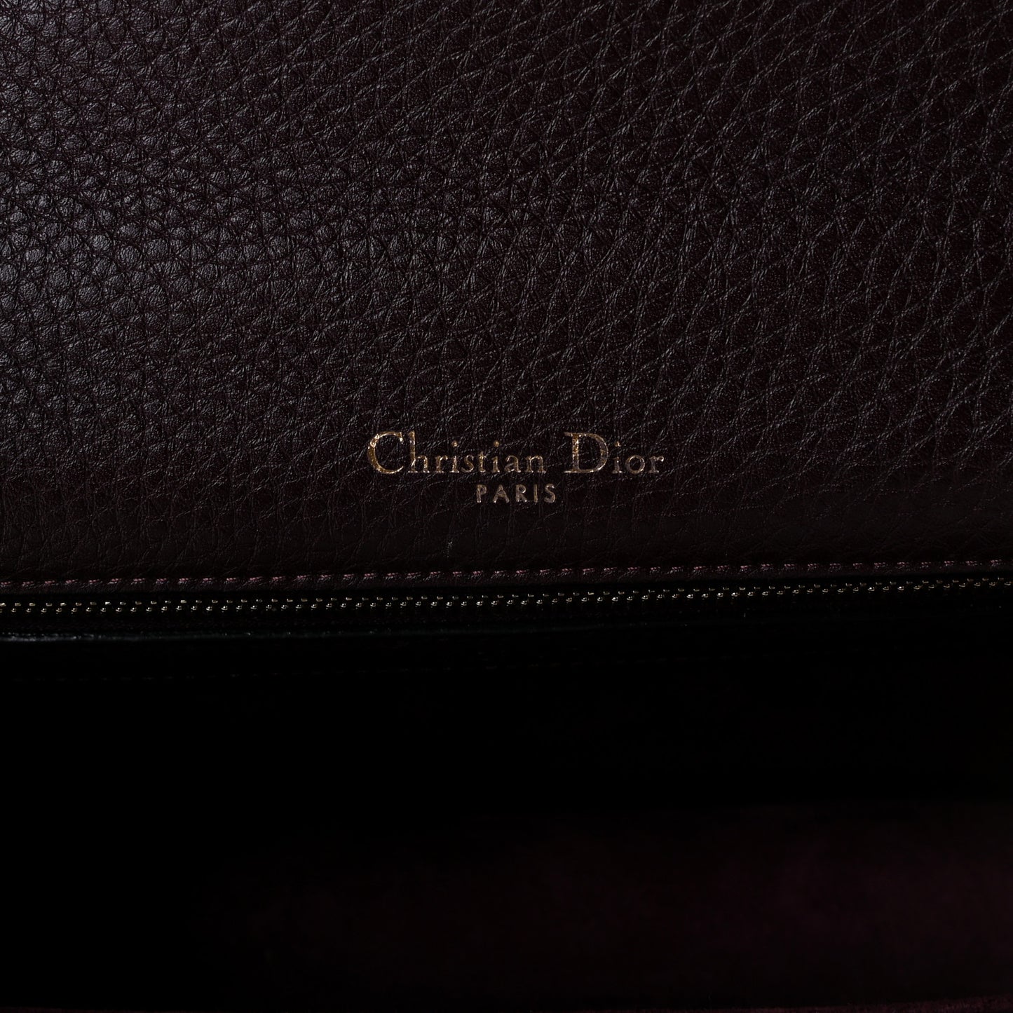 Grained Calfskin Medium Diorama Flap Bag Burgundy