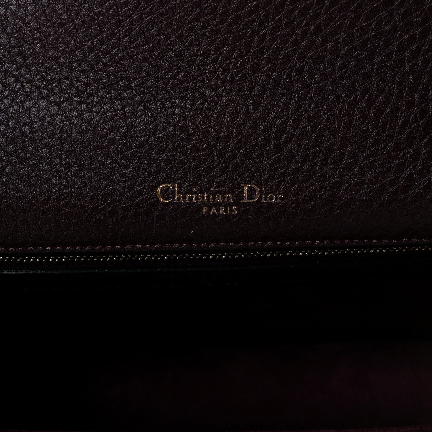 Christian Dior Grained Calfskin Medium Diorama Flap Bag Burgundy 4 of 6
